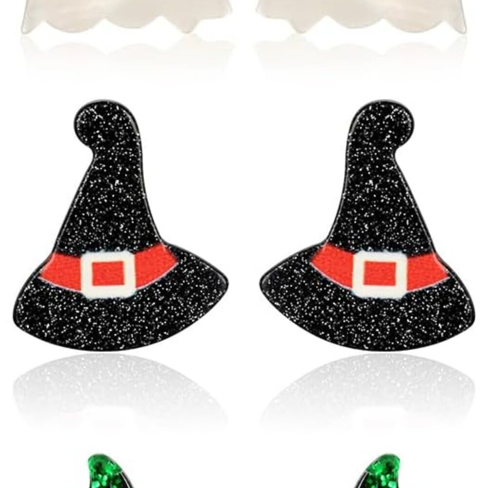 Halloween Earrings for Women Bat Pumpkin Black Cat Witch Hat Skull Earrings Cost